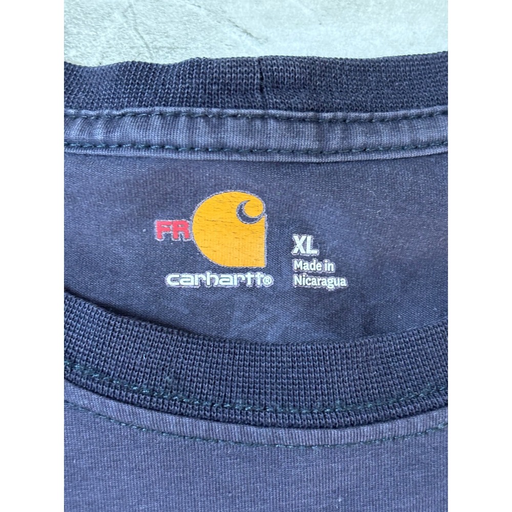 Carhartt Force FR Flame Resistant Shirt Mens XL Navy Blue Long Sleeve CAT 1 2112 - Picture 7 of 10